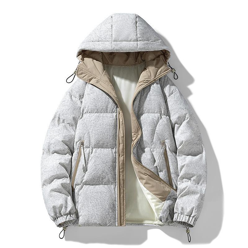 Padded-on Men's Autumn and Winter New Trend Hooded Cotton-padded Jacket Windproof and Warm Cotton-padded Jacket Baita Bread Clothing Men's Models