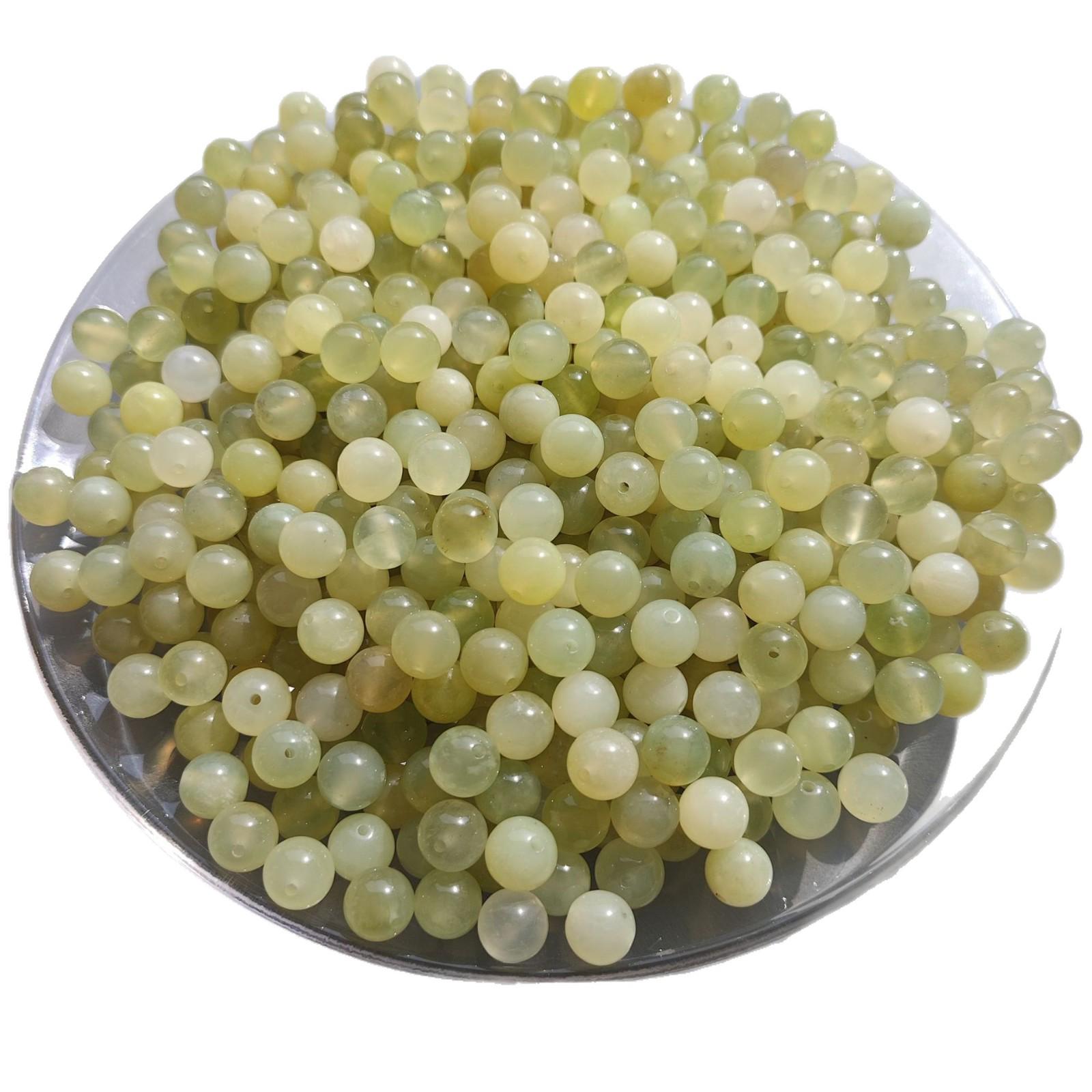 Light Yellow Xiuyan Jade Beads: 10mm, 8mm, 6mm Honey Water Color for DIY Jewelry 6mm Jade Bead Light Yellow Honey Water 1pc