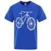 Alphabet Style Mountain Bike Funny Print T-Shirts Men Summer Breathable Short Sleeves Loose Oversized Vintage Tee Clothes Unisex
