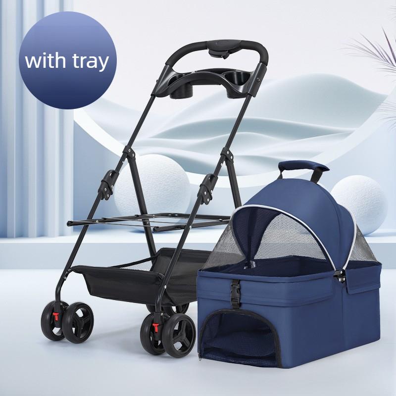 Lightweight Pet Cart Dog Foldable Separation Strollers Medium Dog Cart Dog Detachable Car Carrier Bag Pet Carriers with Plate