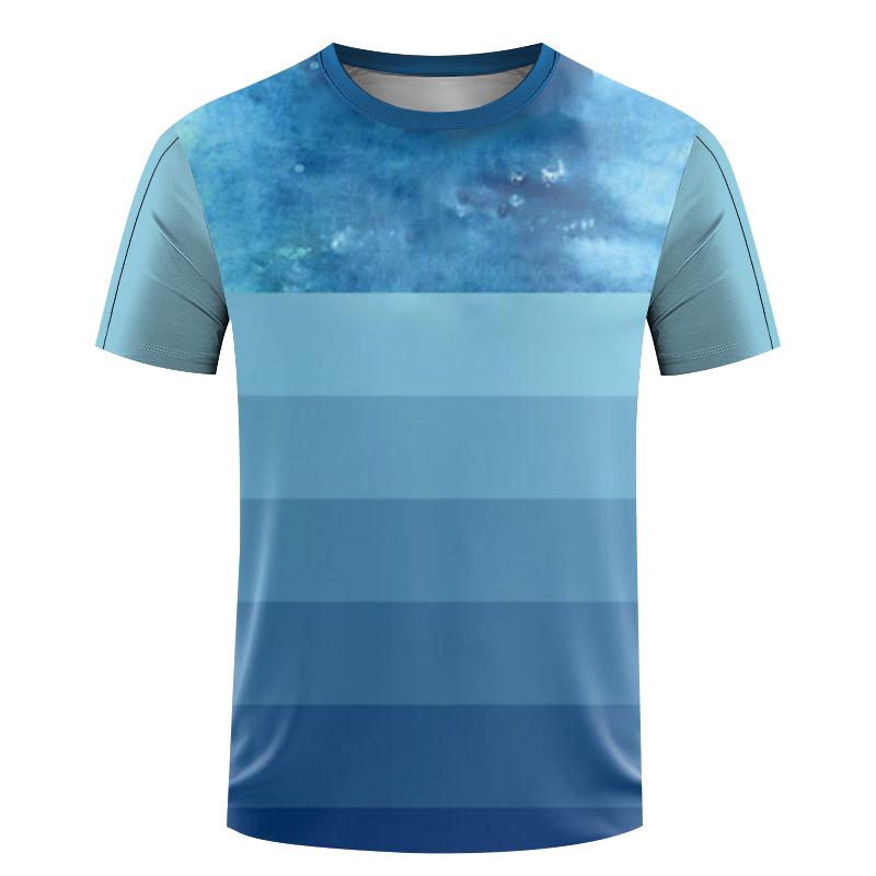 Mens Printed T-shirt Quick Drying And Sweat Absorbing Fitness Wear Womens Tennis Training Wear Badminton Wear Oversized Boys Top