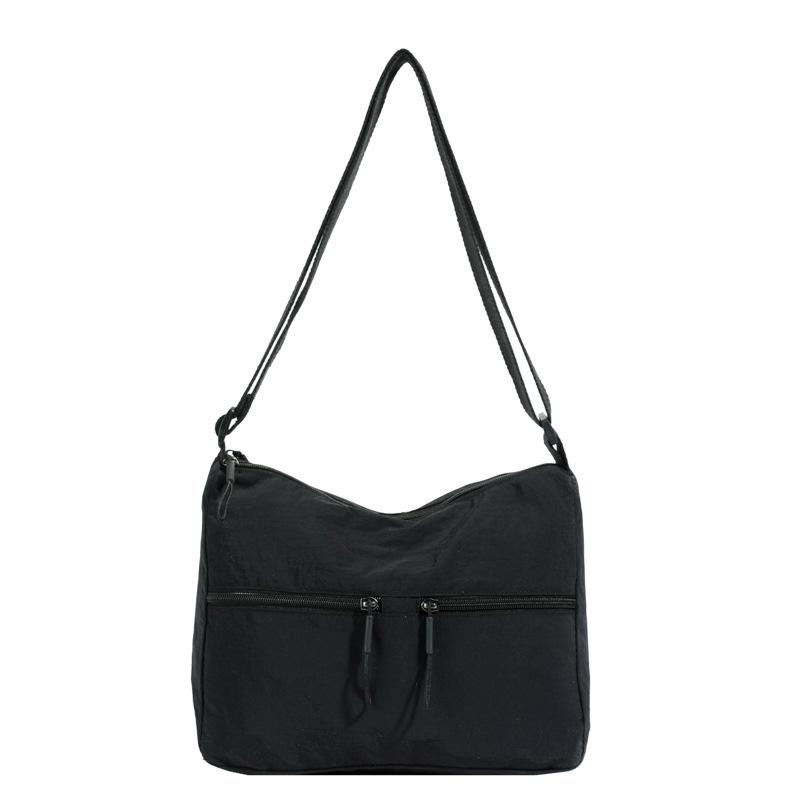 

2025 spring new fashion trendy cool shoulder bag women s large-capacity leisure oblique span bag student class tote bag чёрный