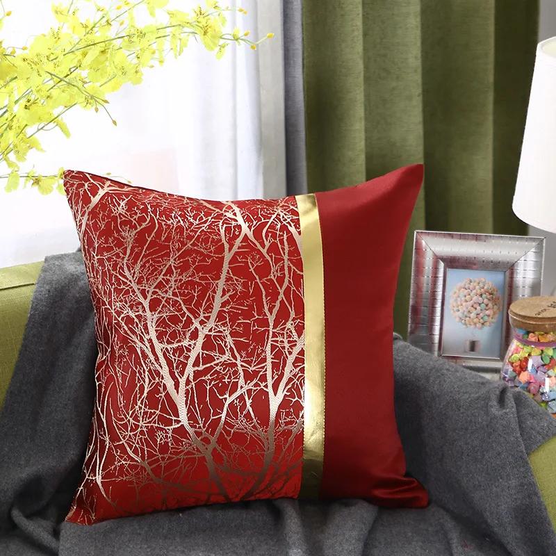 1 Adet Jakarlı Lüks Yastık Kılıfı 45x45cm Yüksek Kalite Dekoratif Kanepe Yastığı Kılıfı Dekoratif Yastık Kılıfı Bej/Mavi Yastık Kılıfları