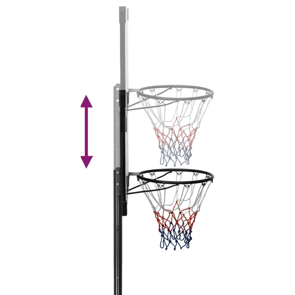 Adjustable Basketball Hoop Stand Transparent Height Adjustable from 280 350 cm Polycarbonate
