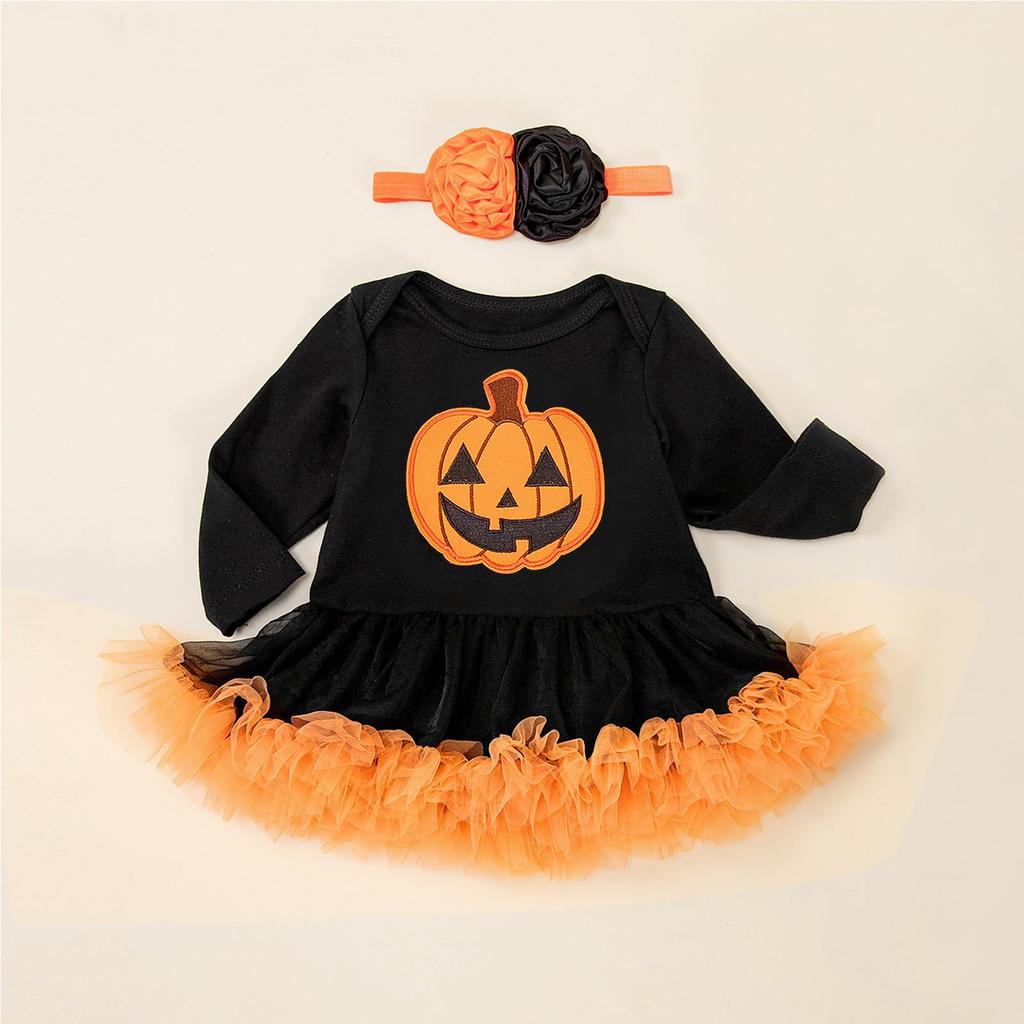 Halloween Costume for Baby Cute Fancy Pumpkin Long Newborn Cute Kids Costume [HarnyLoom] Kids, Pumpkin, Clothes, Girls, Kigurumi, Dress, Skirt,