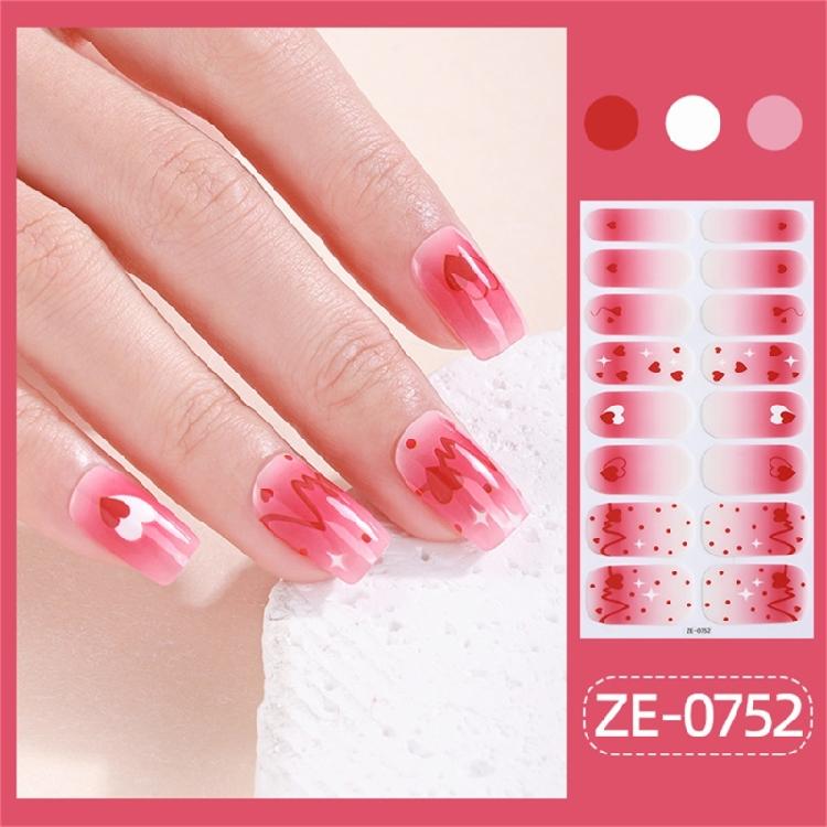 Valentine's Day Full Wrap Nail Stickers Nails Polish Strips Adhesive DIY Nails Art Decals Manicure Accessories