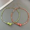 1 Pc New Colorul Love Heart Necklace Handmade Rice Beads Fashion Geometric Choker Necklace Bohemian Trendy Neck Jewelry