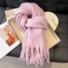 Korean atmosphere Mohair plaid plush scarf women's 1116 autumn and winter warm atmosphere couple scarf