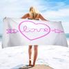 Love Series Pattern Seaside Vacation Beach Towel Swimming Bath Towel Microfiber Towel