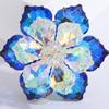 Shiny Glass Flower Brooch Ladies Blue Party Brooch Niche Accessories
