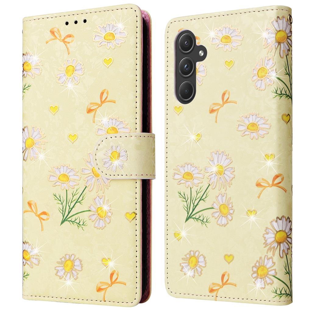Pour Samsung Galaxy A55 5G Étui en Cuir Coque de Téléphone Laquée avec Fentes pour Cartes Bloquant RFID
