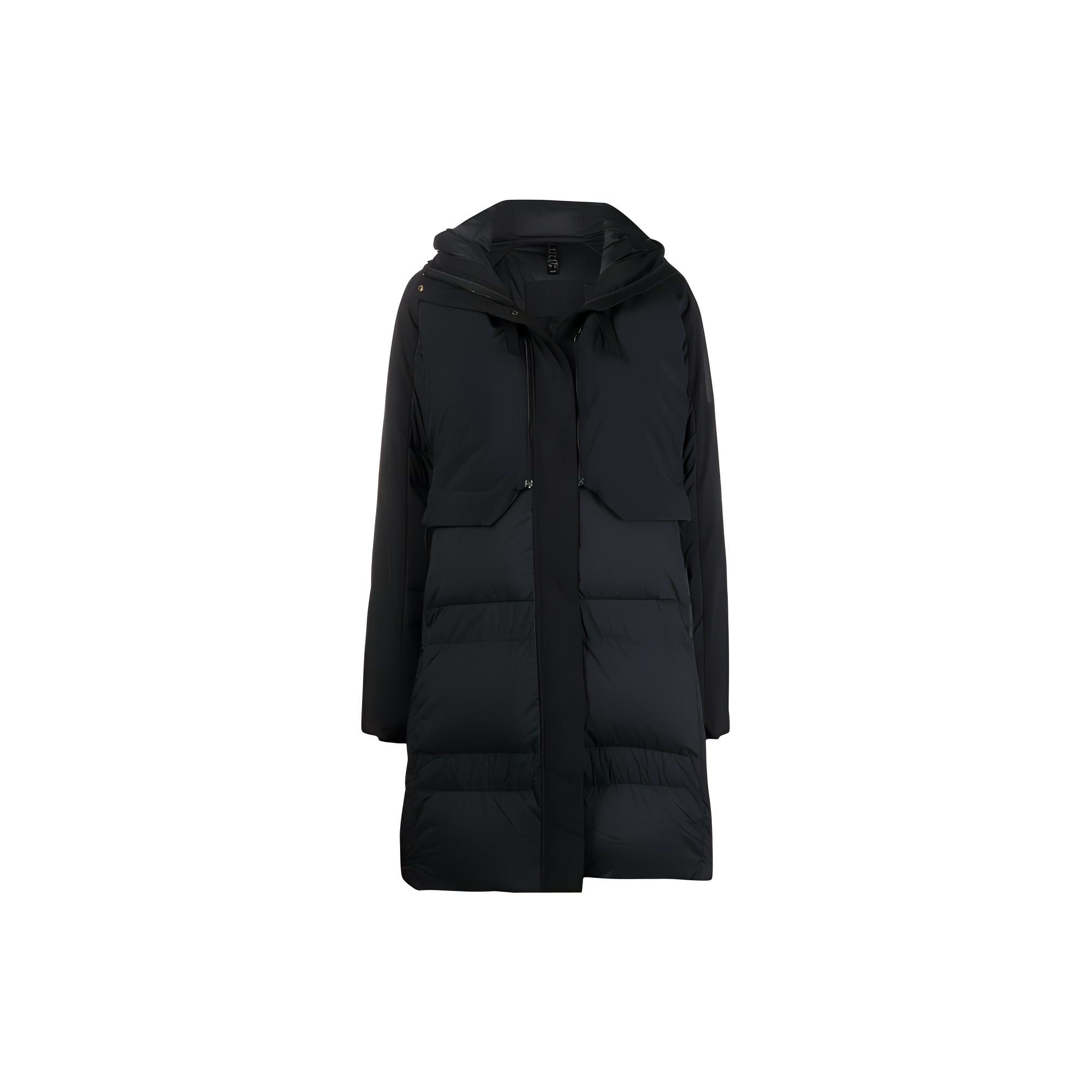 

Adidas однотонный логотип с принтом капюшона средней длины пуховик женские пальто черный GV1846 M