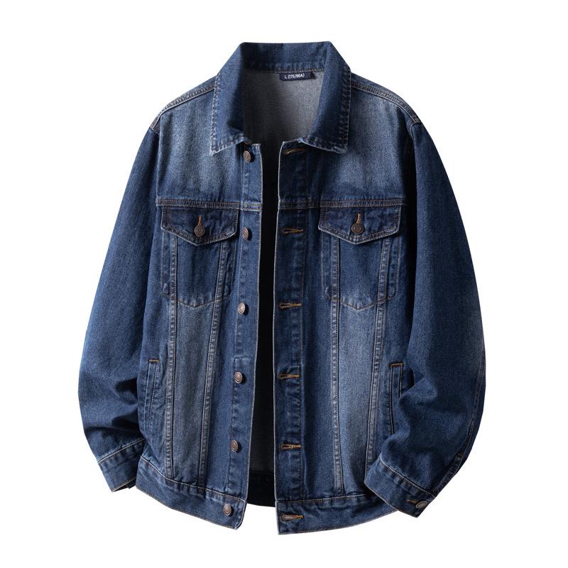 Heren Retro Werkkleding Denim Jas - Hoge Kwaliteit, Lente/Herfst, Revers Ontwerp