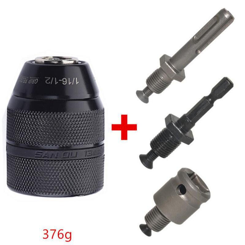 Keyless Hand Drill Chuck Mount Rust-resistant Tool 1.5~13mm Self-tighten Labor-saving Drill Chuck Replacement