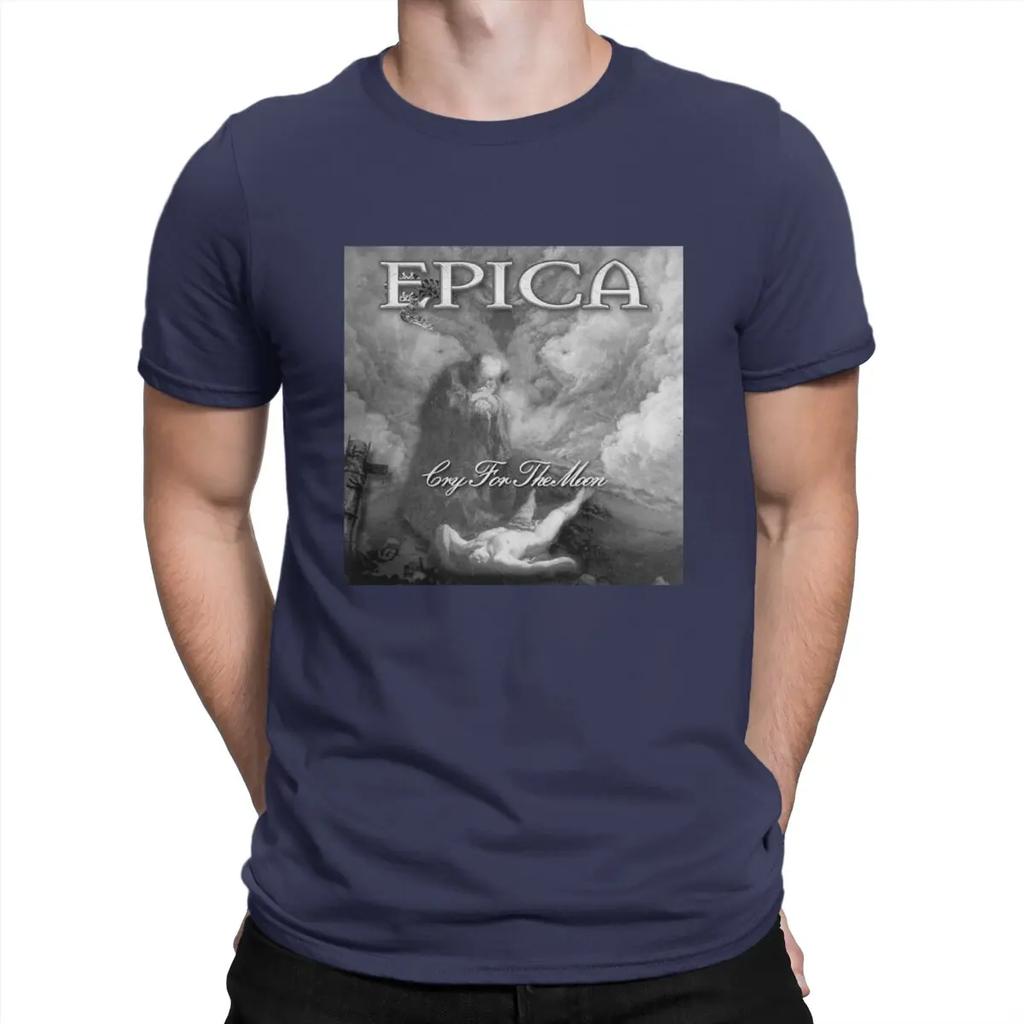 Cry For The Moon Band Men T Shirts E-Epica Casual Tee Shirt Short Sleeve Round Collar T-Shirts Cotton Unique Clothing