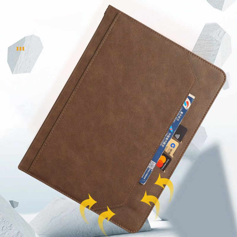 Leather Protective Case for Apple iPad-Brown Stand with Pencil Holder Card Holder Bracelet for iPad Full Series iPad/iPadproiPadair/iPadmini/iPad2024