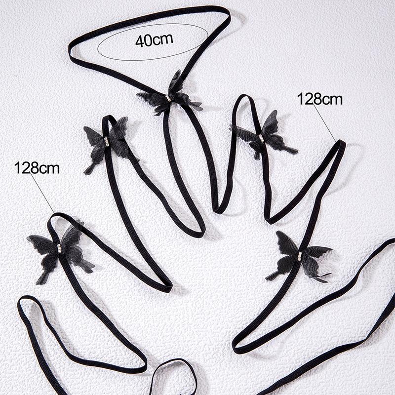 Neue Gothic Punk Schmetterling Bein Kette für Damen Mädchen Sexy Schwarze Spitze Bein Arm Bandage Knöchel Mode Anhänger Schmuck Party