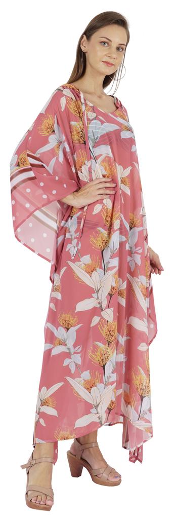 Moomaya Hooded Caftan For Women's Long Printed Bikini Cover Up Summer Turkish