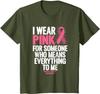 TXBreast Cancer Awareness T Shirts for Women "I Wear Pink for Someone Whomeans Everything To Me" Print Breast Cancer T-shirts