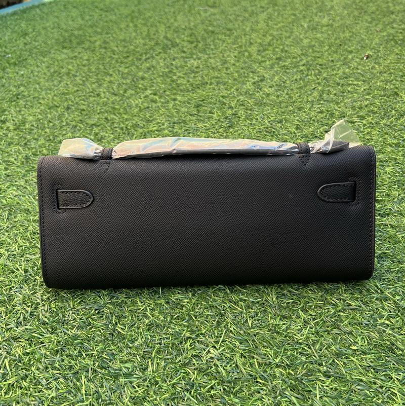 Genuine Leather Palm Pattern Cut Clutch Bag Cowhide Dinner Long Handbag