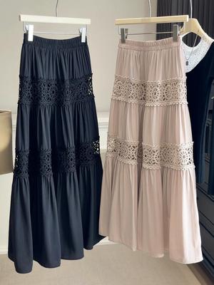 Women's High-Waisted Crochet A-Line Layered Skirt - 2026 Spring/Summer Collection