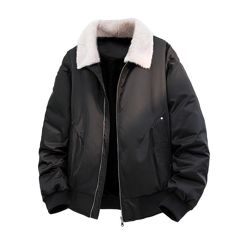 2025 Retro Fur Collar White Duck Down Winter Jacket with Fleece Lining - Thick, Warm, and Loose Niche Outerwear