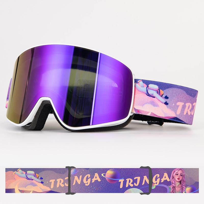 Ochelari de schi HD Mirror Straturi duble UV400 Anti-aburire Snowboard Snowboard Mască de schi Ochelari