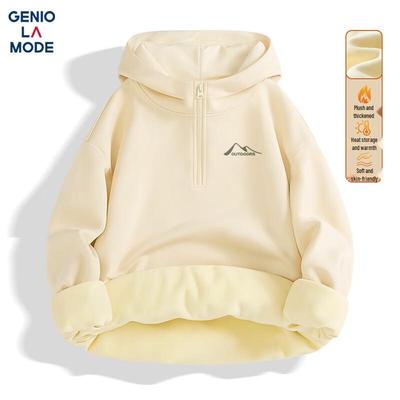 GENIOLAMODE Men's Half-Zip Hooded Fleece Sweatshirt