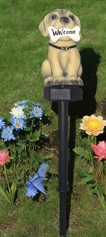 Dog Welcome Lamp Solar Powered Lawn Light for Entrance Garden Courtyard Lawn Patio Outdoor Waterproof Lighting Party Garden