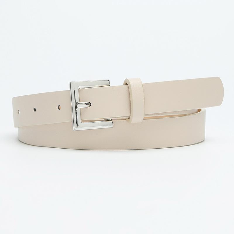 Women'S Pin Buckle Belt Simple Dress Decorative Belt Women'S Jeans Belt