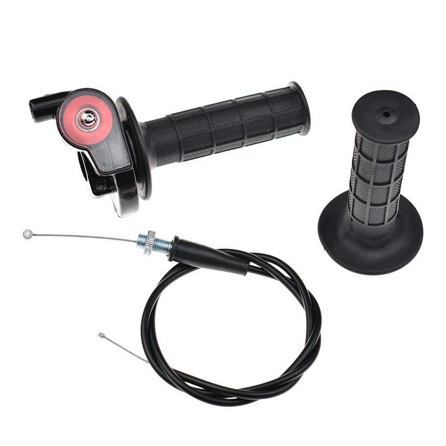 Nová 7/8" 22mm Motocyklová rukojeť plynu s objímkou a otočným lankem pro 50-250CC