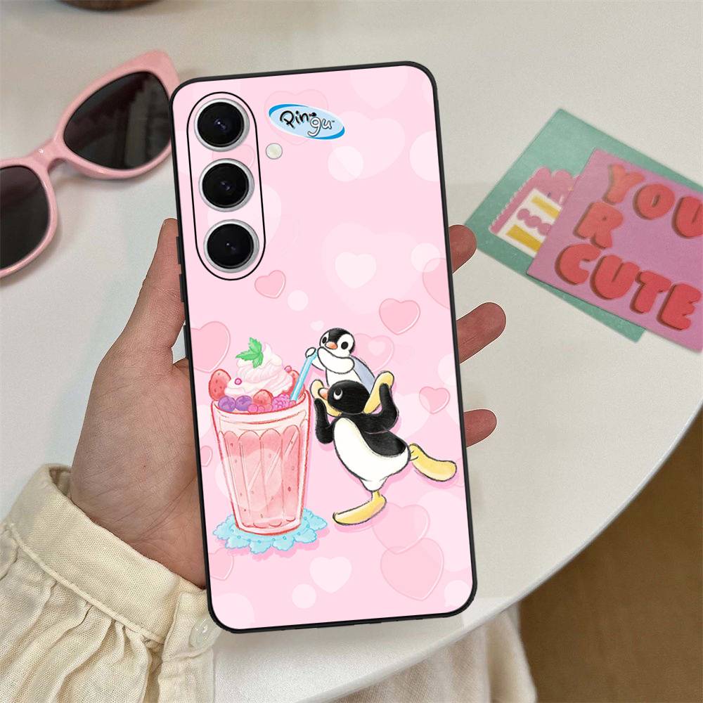Funny Cartoon P-Pingu Phone Case For Samsung S 24 Fe 25 Ultra Plus 20 Lite 21 30 22 23 24 22 Ultra 5G Fundas