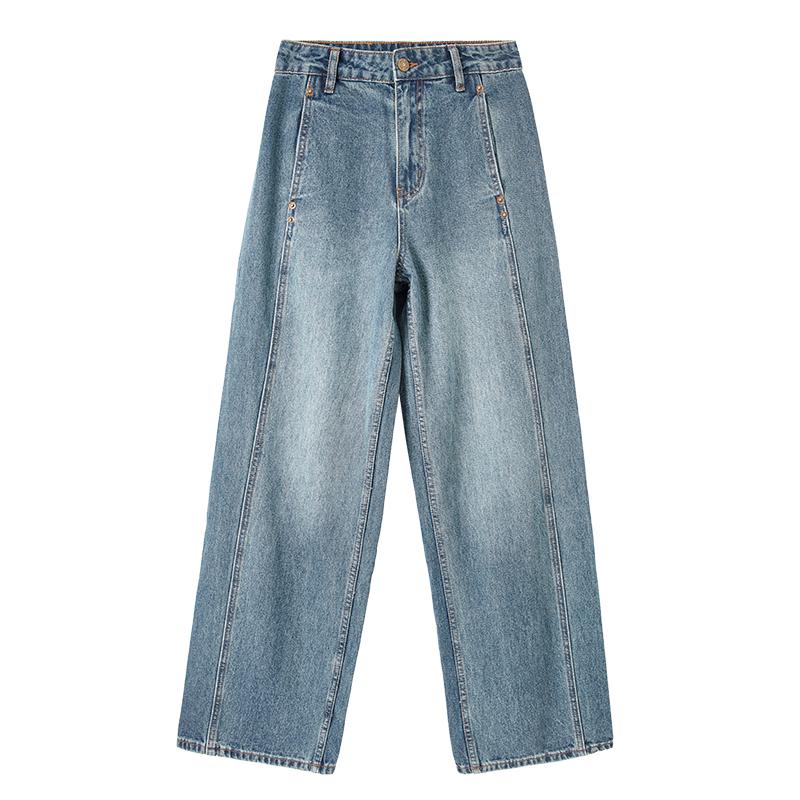 

Shangdubila Women s Cotton Straight-Leg Jeans L