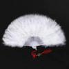 New Style Feather Fan Folding Fan for Qipao Performance Dance, Ancient Style Hanfu Women's Fan Dance