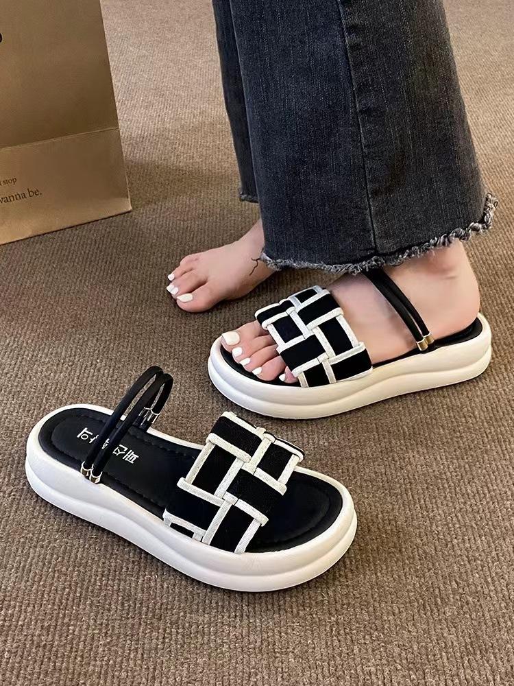 Thick-soled Sandals Summer Shoes Fairy-like Style Versatile Flip-flops