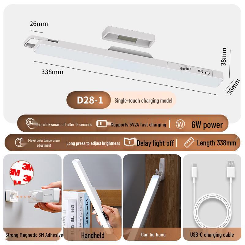 LED Eye-Friendly Magnetic Charging Desk Lamp for Dorms, Makeup, Study, and Reading