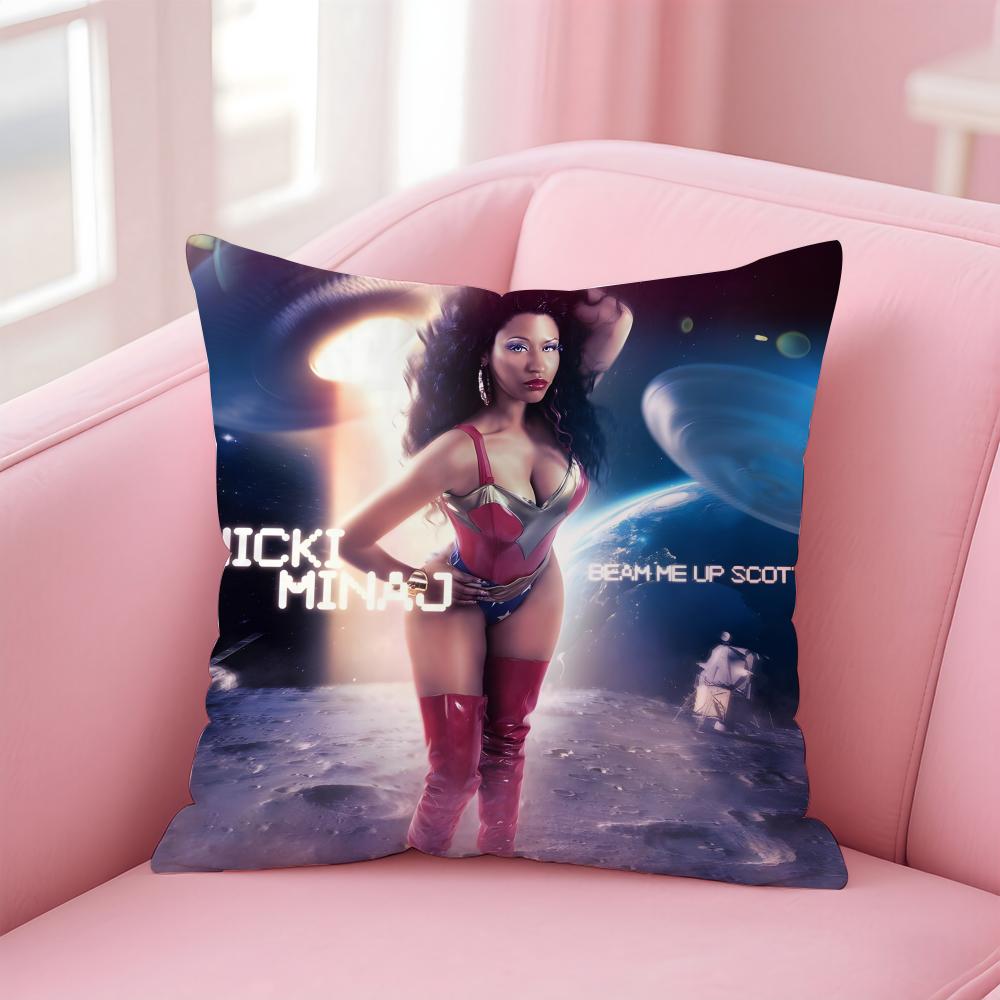 Nicki M-Minaj Singer Cushion Cover Comfortable Reversible Pillow Cover Ideal For Car Sofa Bedroom & Beyond