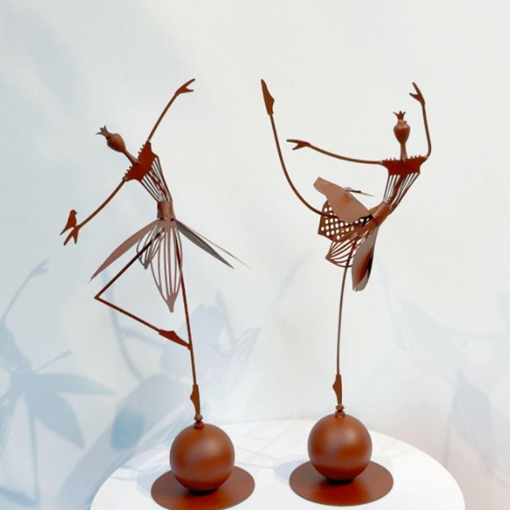 

Waterproof Metal Ballet Girl Sculpture Rust-proof Garden Statues Dancing Girls Statue Garden