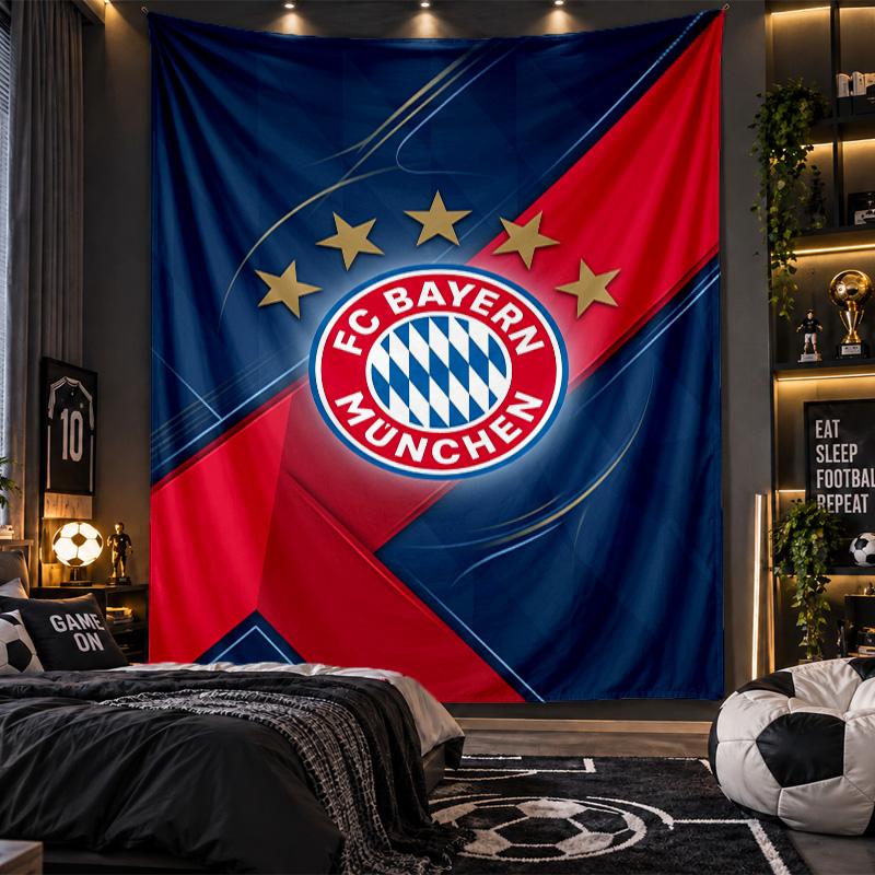 Nástěnná tapiserie s potiskem Bayern Mnichov, látka do obývacího pokoje, ložnice, domácí dekorace