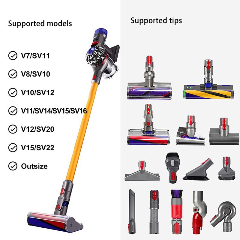 Vacuum Cleaner Accessories Wall-Mounted Storage Bracket - Brush Head & Nozzle Holder Organizer For V7/V8/V10/V11/V15