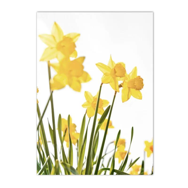 

Весенний подсолнух, ветряная мельница, фермерский дом, сельское растение, цветок, настенная живопись на холсте, желтый постер, идеальный декор для гостиной 50x80cm No Framed