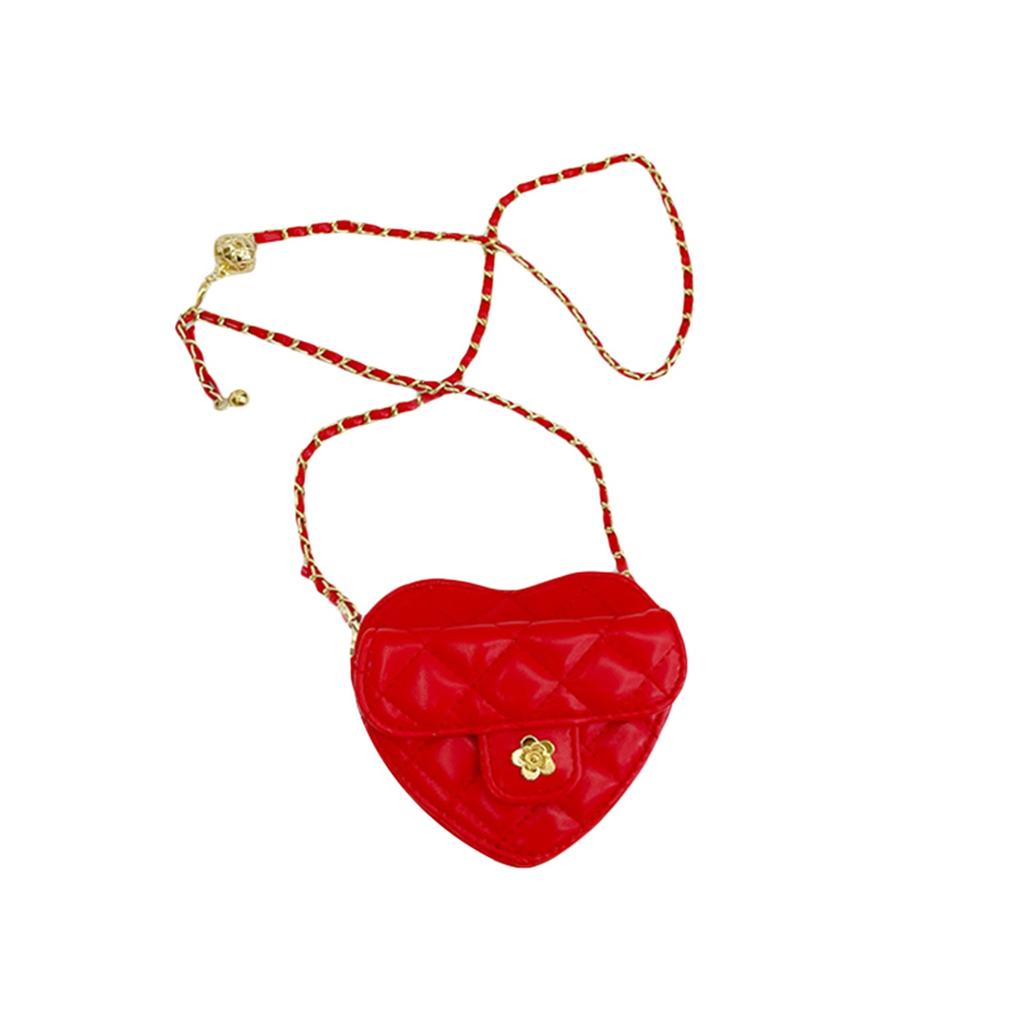 Captivating Cute Mini Heart Shaped Crossbody Handbag PU Leather Coin Change Purse