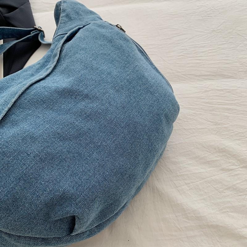 Crossbody Bag Large Capacity Denim Bag Women's Retro Shoulder Bag