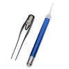 LED Light Earpick Tweezers Stainless Steel Ear Wax Removal Ear Spoon Set with Storage Box Blue