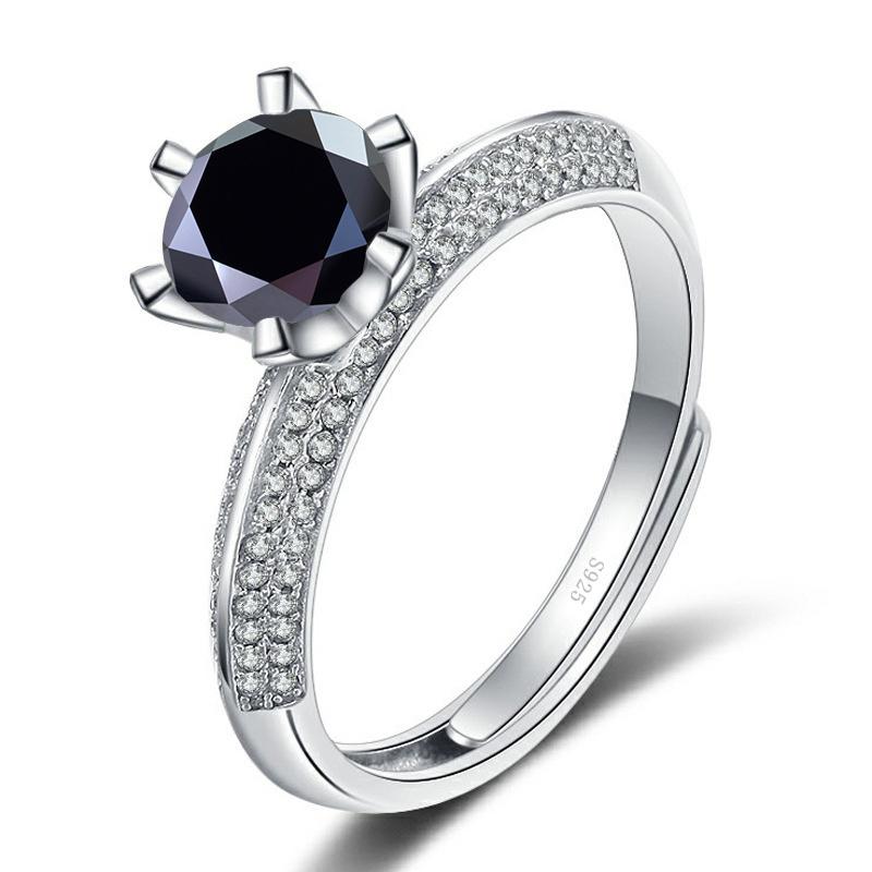 Bague Ringen Luxury D Color 1 Carat Moissanite Diamond Ring Female S925 Sterling Silver Fine Jewelry For Wedding Adjustable Size