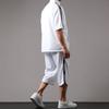 Soleildor Jersey Set with Side Logo Short Perfect for and Size L Men's Tape, Quick-Drying, Sleeves, Sports, Training, Loungewear, White,