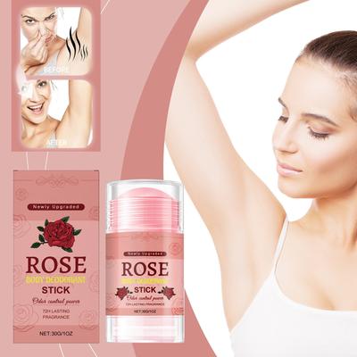 Bastão para Cuidados com o Corpo Aroma de Rosa Natural Corpo Axilas Suor Reduz Odor Bastão Portátil Fresco e Atraente Ingredientes Suaves.