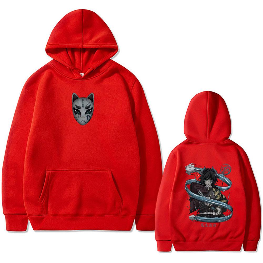 Anime Demon Slayer Tomioka Giyuu Graphic Print Hoodie Men Women Clothing Cartoon Oversized Pullover Man Hoodies