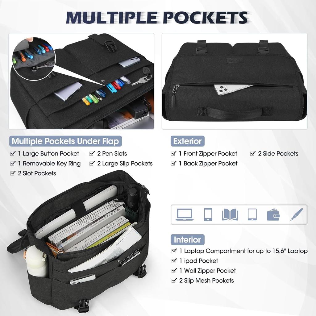 Laptop Briefcases for Men 15.6 Inch Laptop Bag Water Resistant Computer Bag Lightweight Shoulder Satchel Bags