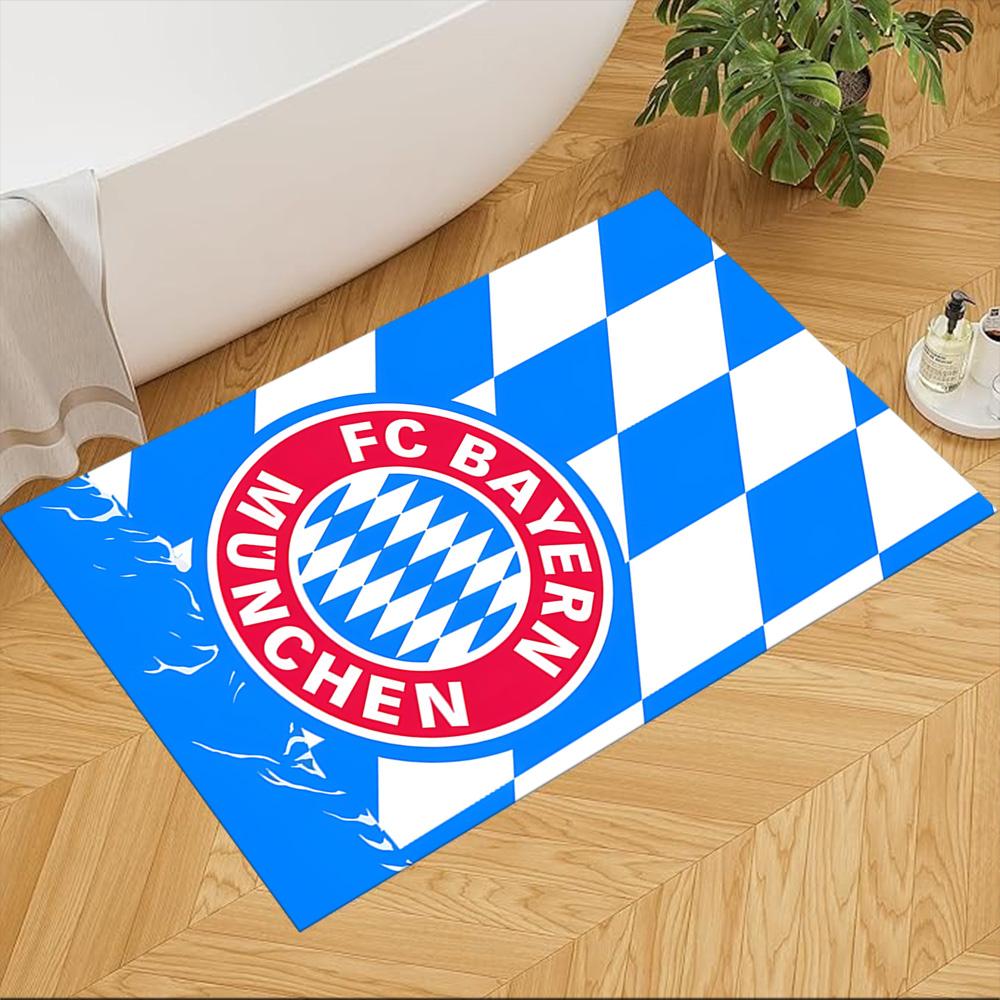Bayern Munich Football Club Portable Floor Mat Soft Plush Water-resistant & Washable Kitchen & Bathroom Use Cute Cartoon Pattern Holiday Home Gift